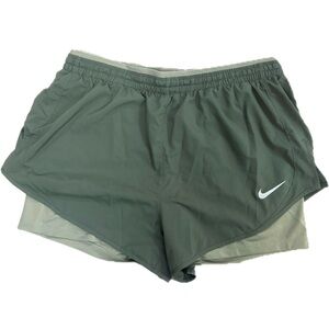 Nike Dri-Fit 2-in-1 Running Shorts Green w/ pockets Large EUC